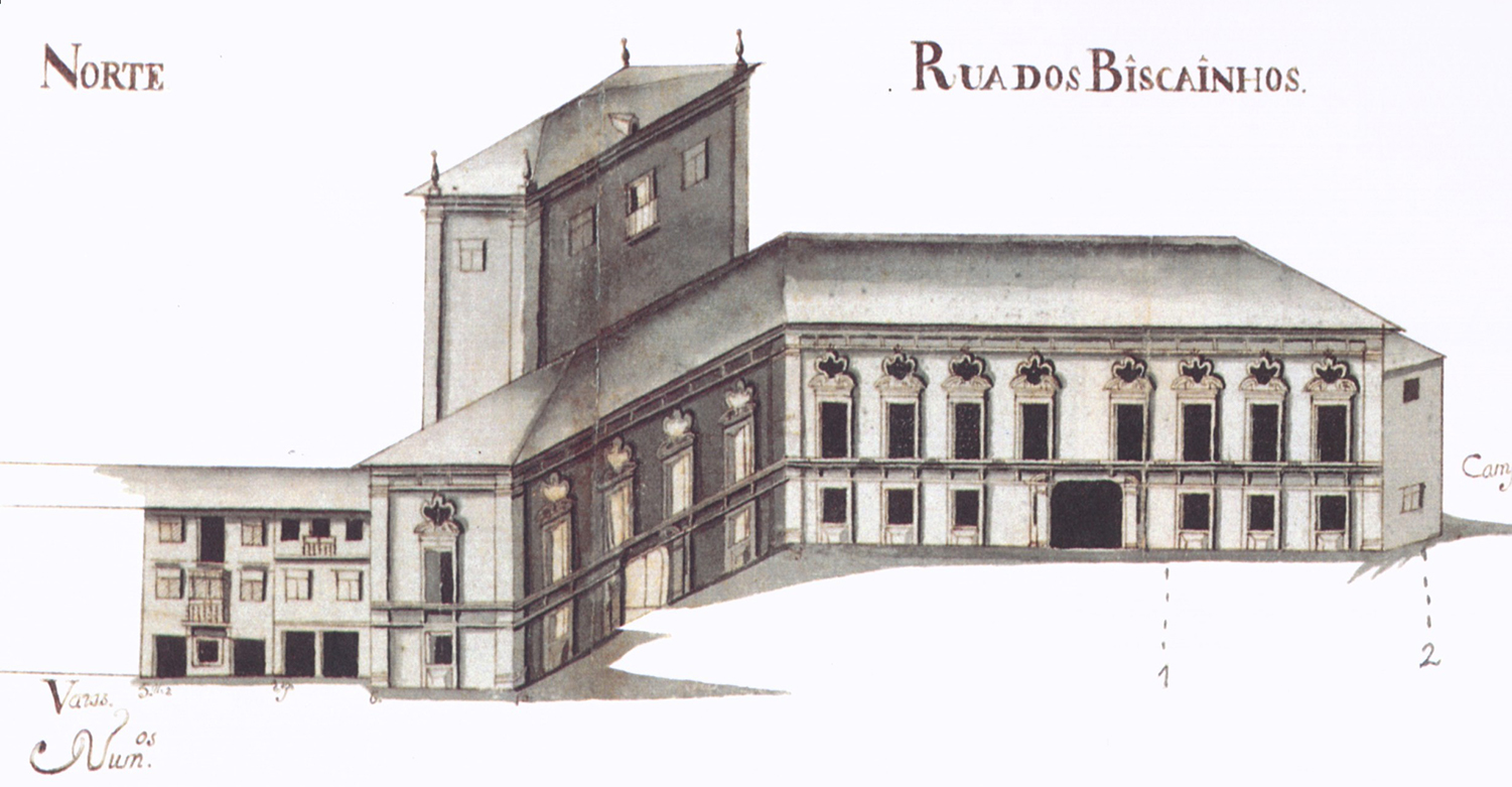 Casa dos Biscainhos. Imagem retirada do Mappa das Ruas de Braga de 1750.